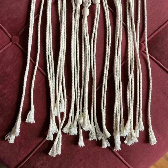 Macrame dreamcatcher with beads Natural cream color 32" Crochet Boho Hippie - Picture 6 of 10